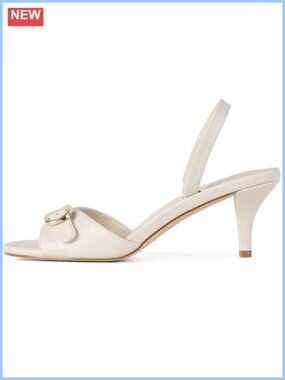 Womens Slingback Kitten Heels Ankle Strap Open Toe Dress Sandals